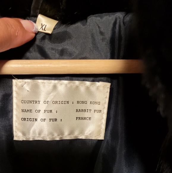Vintage Black Rabbit Fur Coat |Real Fur| Plush Soft| XL| France Fur| - Picture 5 of 10